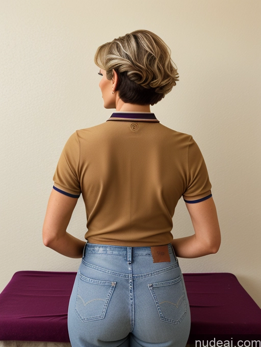 related ai porn images free for 70s Pixie Massage Jeans Polo Back View