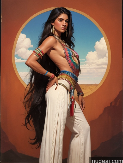 related ai porn images free for Tanned Skin Native American Front View Art By Boris Vallejo Boris Vallejo Art Style Skinny Traditional Long Hair