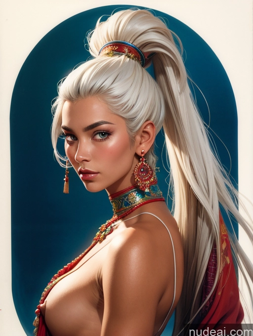 related ai porn images free for Tanned Skin Front View Traditional Art By Boris Vallejo Boris Vallejo Art Style White Hair Ponytail Indonesian