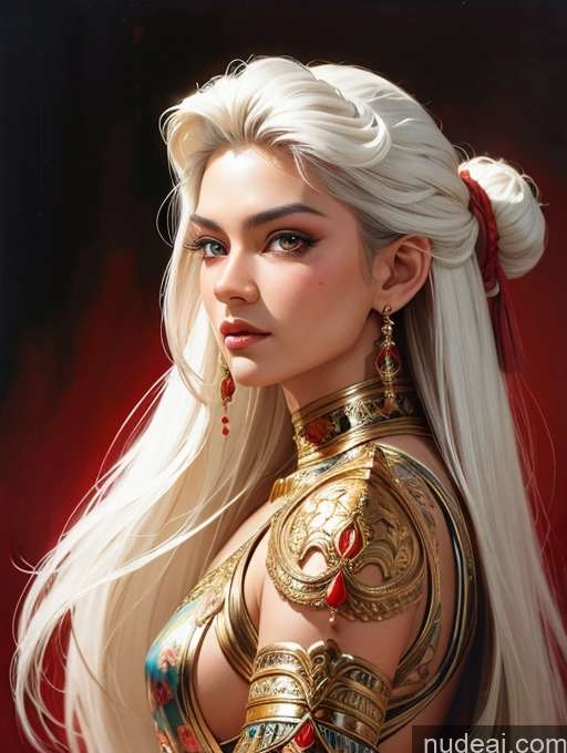 related ai porn images free for Tanned Skin Front View Traditional Art By Boris Vallejo Boris Vallejo Art Style White Hair Thai Long Hair