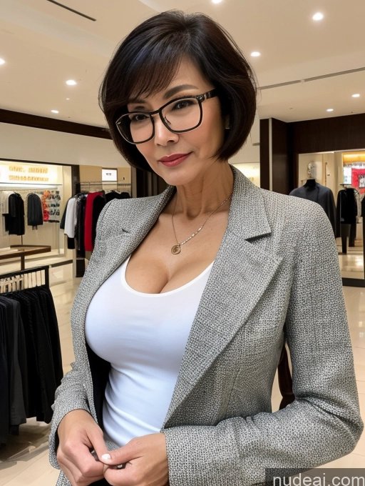 related ai porn images free for Milf Perfect Boobs Glasses Perfect Body Short Hair 70s Chinese Mall Blouse Bra Casual Jacket Professor Secretary Shirt Stylish Suit Cleavage Detailed