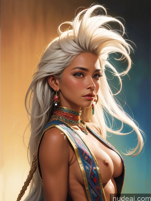 related ai porn images free for Traditional Art By Boris Vallejo Boris Vallejo Art Style White Hair Tanned Skin Front View Long Hair Filipina