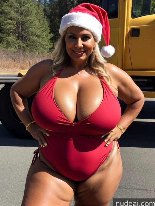 related ai porn images free for Milf One Busty Huge Boobs Thick Tanned Skin Front View Microkini Thong Indian Construction Worker Lumberjack Santa 60s