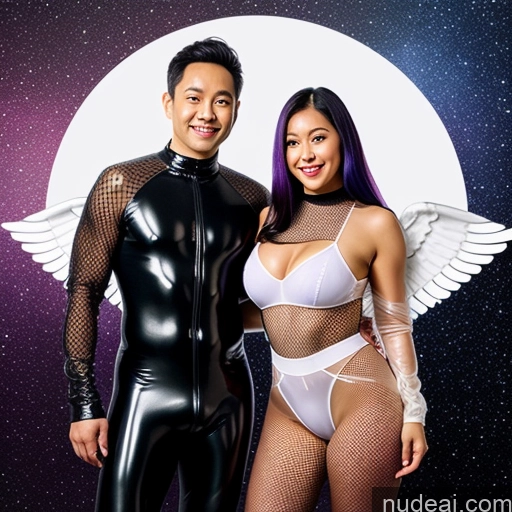 related ai porn images free for Perfect Boobs Small Tits Perfect Body 30s Happy Ahegao Purple Hair Thai Front View Angel Face Mask Space Suit Transparent Mesh Partially Nude Latex Fishnet Woman + Man Two