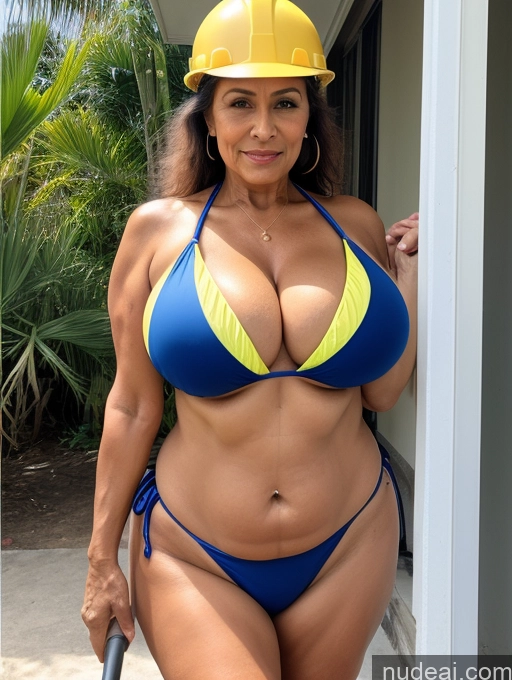 related ai porn images free for Milf One Busty Huge Boobs Thick Tanned Skin Brazilian Front View Microkini Thong 70s Construction Worker Maid