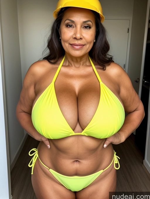 related ai porn images free for Milf One Busty Huge Boobs Thick Tanned Skin Brazilian Front View Microkini Thong 70s Construction Worker Maid