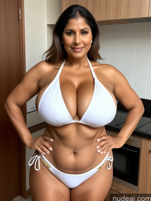 related ai porn images free for Milf One Busty Huge Boobs Thick Tanned Skin 70s Indian Front View Doctor Lab Coat Microkini Thong