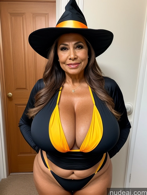 related ai porn images free for Milf One Busty Huge Boobs Thick Tanned Skin Front View Microkini Thong 70s Brazilian Halloween Witch Construction Worker