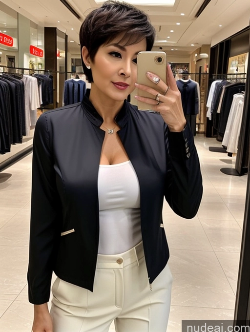 related ai porn images free for Milf Perfect Boobs Perfect Body Short Hair 70s Chinese Mall Blouse Bra Casual Jacket Professor Secretary Shirt Stylish Suit Cleavage Detailed