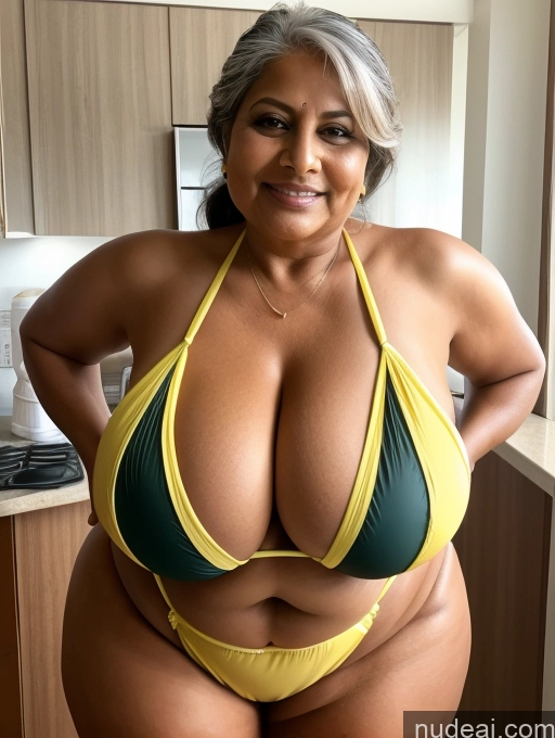 related ai porn images free for Milf One Busty Huge Boobs Thick Tanned Skin 60s Indian Front View Maid Microkini Thong