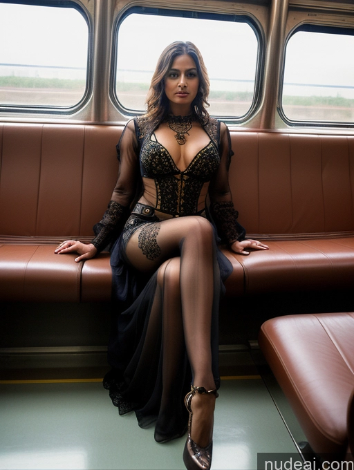 related ai porn images free for Woman Two Beautiful Perfect Body 30s Indian Steampunk Train Transparent Detailed