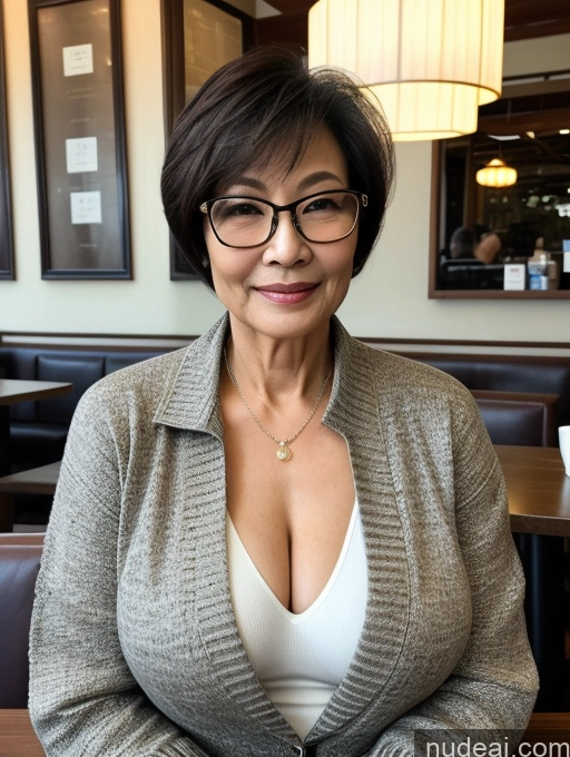 related ai porn images free for Milf Perfect Boobs Perfect Body Beautiful 70s Glasses Sexy Face Short Hair Chinese Cafe Casual Jacket Sweater Stylish Secretary Professor Shirt Blouse Cleavage Detailed Dark Lighting