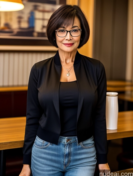 related ai porn images free for Milf Perfect Boobs Perfect Body Beautiful 70s Glasses Sexy Face Short Hair Chinese Cafe Casual Jacket Sweater Stylish Secretary Professor Shirt Blouse Cleavage Detailed Dark Lighting