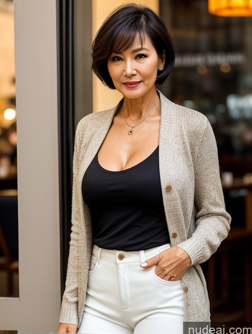 related ai porn images free for Milf Perfect Boobs Perfect Body Beautiful 70s Sexy Face Short Hair Chinese Cafe Casual Jacket Sweater Stylish Secretary Professor Shirt Blouse Cleavage Detailed Dark Lighting