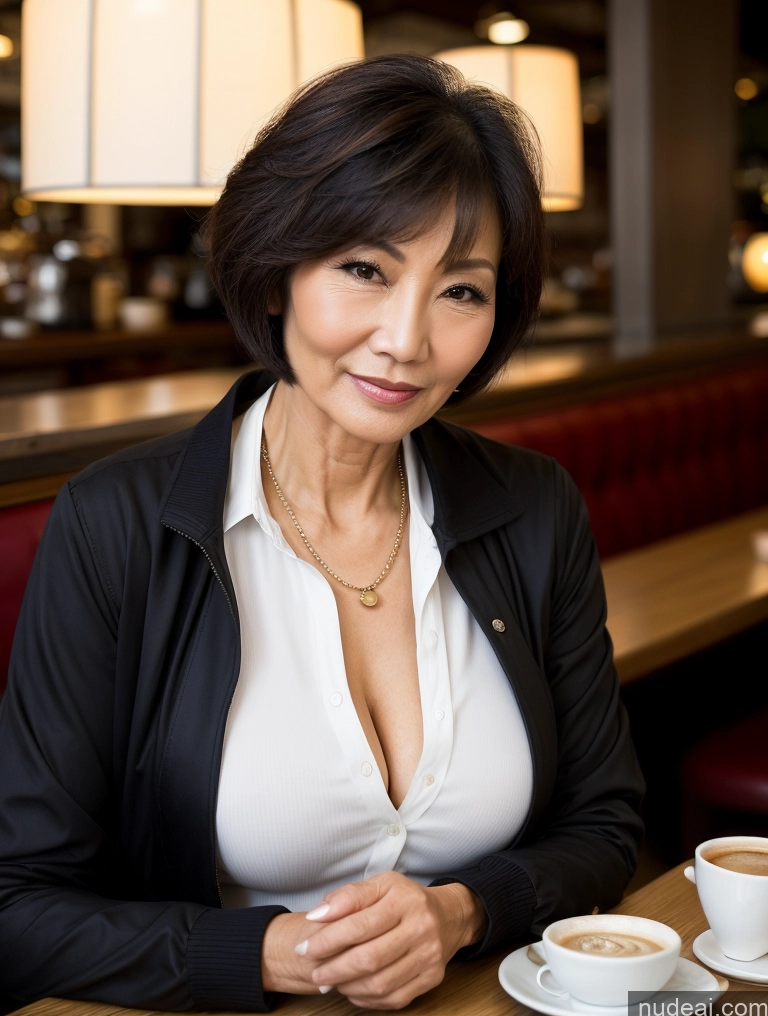 related ai porn images free for Milf Perfect Boobs Perfect Body Beautiful 70s Sexy Face Short Hair Chinese Cafe Casual Jacket Sweater Stylish Secretary Professor Shirt Blouse Cleavage Detailed Dark Lighting