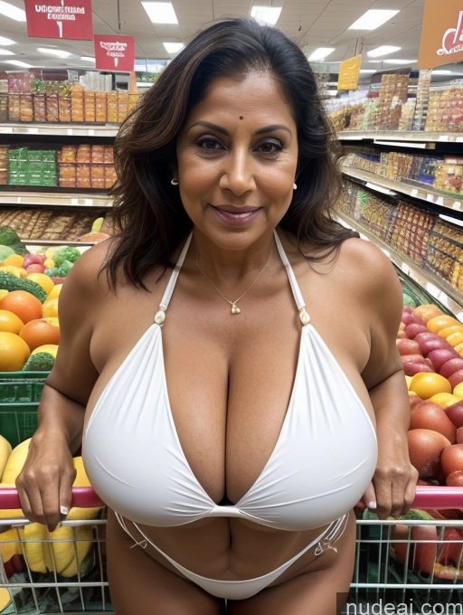 related ai porn images free for Milf One Busty Huge Boobs Tanned Skin Thick 60s Indian Front View Grocery Microkini Thong