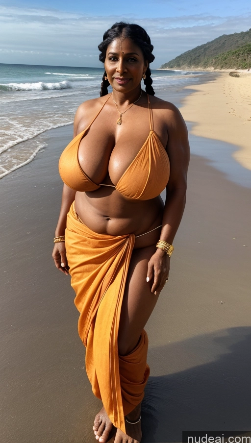 related ai porn images free for Milf Busty Huge Boobs Beautiful Tattoos Muscular Big Ass Thick Fat Big Hips Tall Dark Skin 50s Seductive Black Hair Indian Beach Front View T-pose Sari Detailed Sexy Face Braided