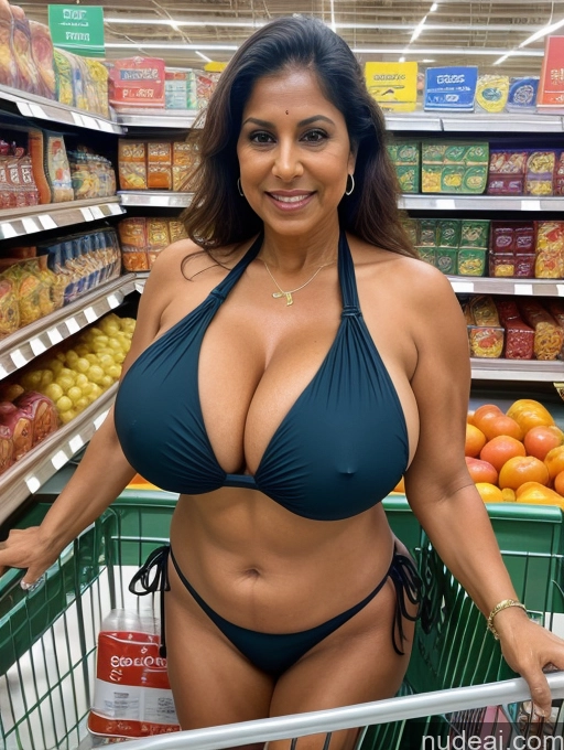 related ai porn images free for Milf One Busty Huge Boobs Thick Tanned Skin Indian 60s Grocery Front View Microkini Thong