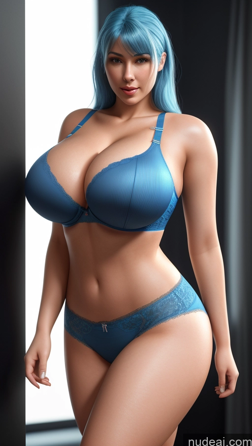 related ai porn images free for Woman One Huge Boobs Busty Big Ass 18 Blue Hair 3d Front View Bright Lighting Bra Slicked Dutch