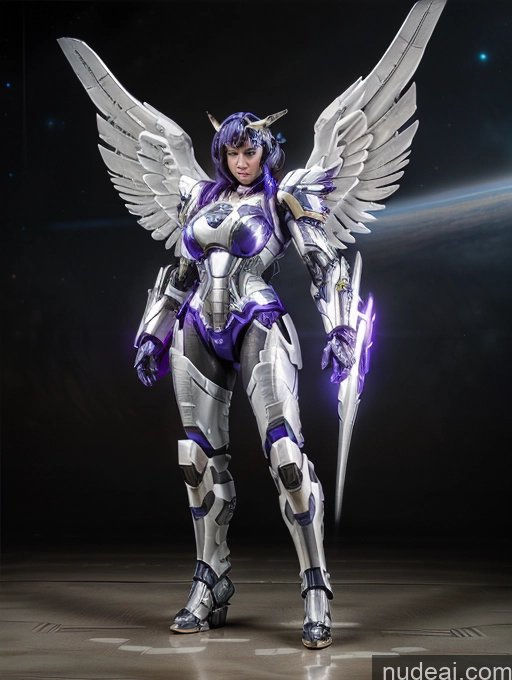 related ai porn images free for Woman Bodybuilder Cyborg Busty Abs Black Hair Purple Hair Bobcut Asian Latina Front View Angel Mech Suit Sci-fi Armor Space Suit Science Fiction Style SuperMecha: A-Mecha Musume A素体机娘 Neon Lights Clothes: Purple Has Wings Battlefield