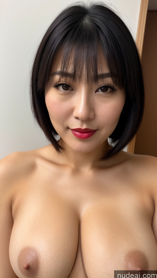 related ai porn images free for Woman One Beautiful Lipstick Black Hair Japanese Close-up View 40s Busty Perfect Boobs Thick Bobcut