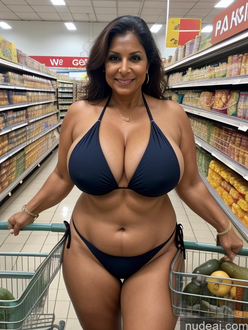 related ai porn images free for Milf One Busty Huge Boobs Thick Tanned Skin 60s Indian Front View Microkini Thong Grocery