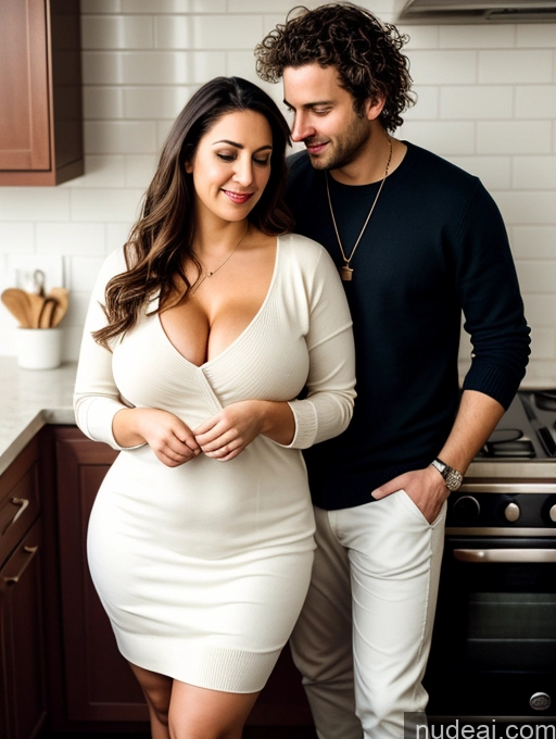 related ai porn images free for Busty Big Ass Chubby Big Hips Fairer Skin 30s Brunette Messy White Film Photo Dress Stylish Sweater Cleavage Dark Lighting Detailed Several Woman + Man Kitchen