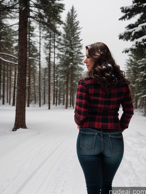 related ai porn images free for Woman Several Busty Big Ass Chubby Big Hips Fairer Skin 30s Brunette Messy White Film Photo Snow Lumberjack Cleavage Dark Lighting Detailed Back View