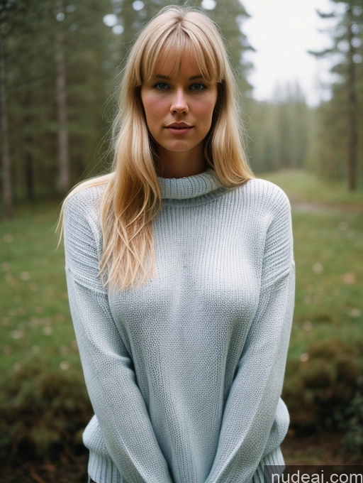 related ai porn images free for Woman Beautiful Perfect Boobs Bangs Front View T-pose Perfect Body Simple Film Photo Sweater 20s Scandinavian Sad Tall