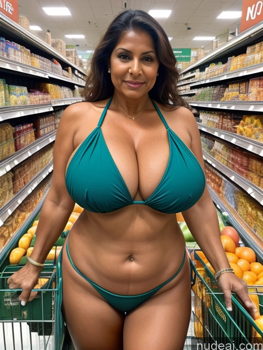 related ai porn images free for Milf One Busty Huge Boobs Tanned Skin Thick 60s Indian Front View Grocery Microkini Thong