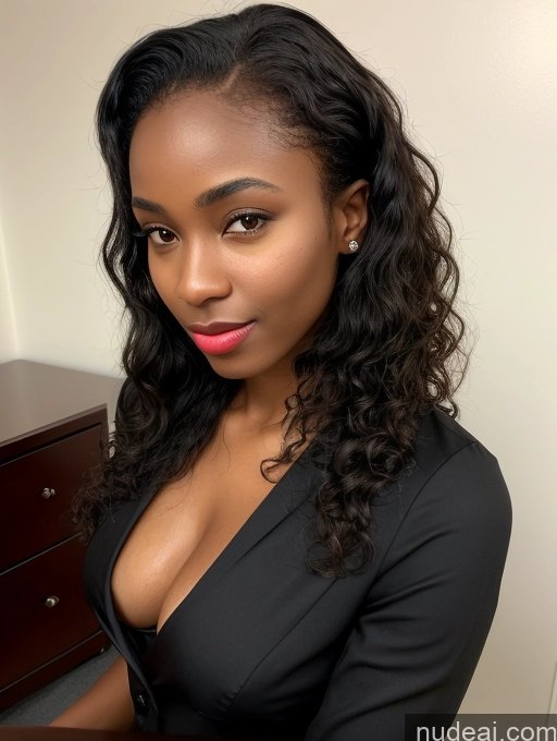 related ai porn images free for 18 One Woman Perfect Boobs Lipstick Skinny Short Perfect Body Dark Skin African Curly Hair Black Hair Skin Detail (beta) Secretary Front View Detailed