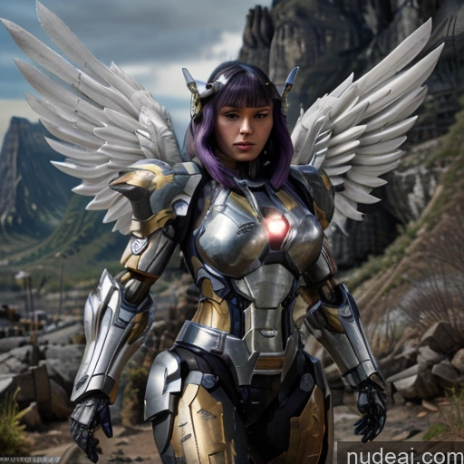 related ai porn images free for Woman Bodybuilder Cyborg Busty Abs Black Hair Purple Hair Bobcut Asian Latina Front View Angel Mech Suit Sci-fi Armor Space Suit SuperMecha: A-Mecha Musume A素体机娘 Has Wings Battlefield