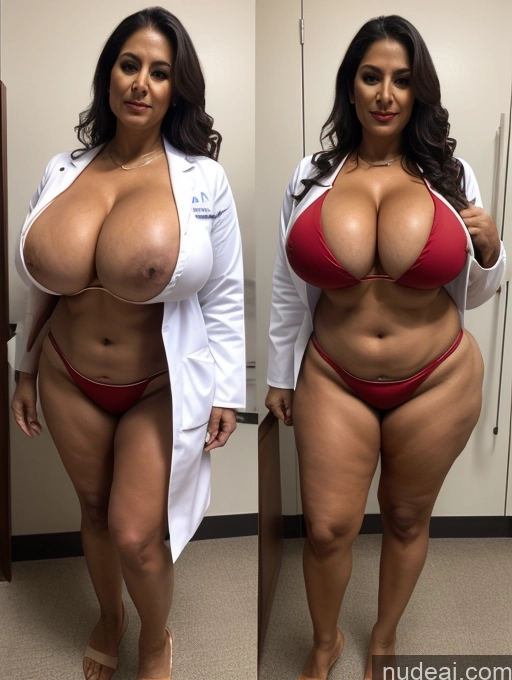 related ai porn images free for Milf One Busty Huge Boobs Thick Tanned Skin Front View Microkini Thong Indian 70s Vampire Doctor Lab Coat