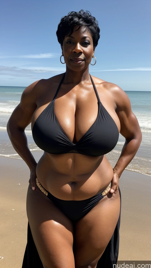 related ai porn images free for Milf Busty Huge Boobs Beautiful Tattoos Muscular Big Ass Abs Thick Fat Big Hips Tall Dark Skin 60s Serious Black Hair Pixie Beach Front View T-pose Bikini Long Skirt Detailed Sexy Face Black