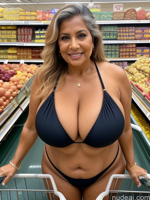 related ai porn images free for Milf One Busty Huge Boobs Thick Tanned Skin Front View Microkini Thong 80s Indian Grocery