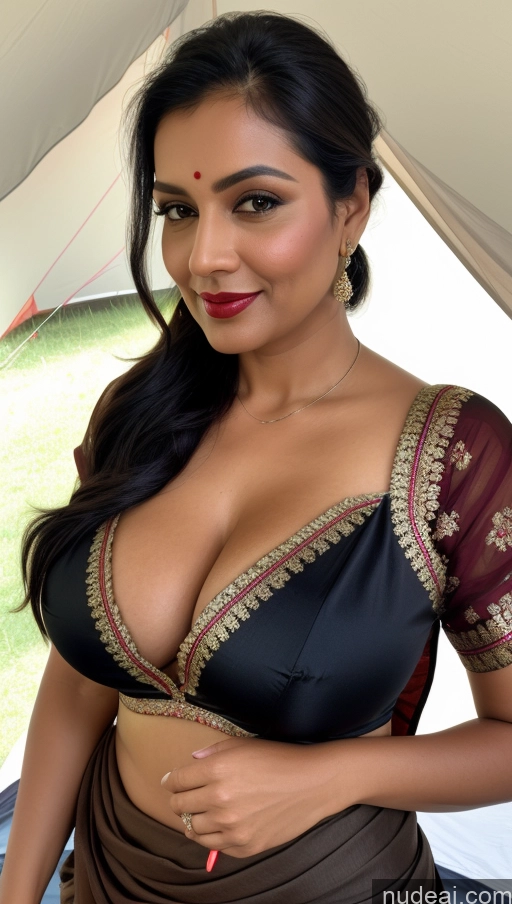 related ai porn images free for Woman One Perfect Boobs Lipstick Thick 40s Black Hair Ponytail Indian Close-up View Busty Blouse Sari Cleavage Detailed Beautiful Tent