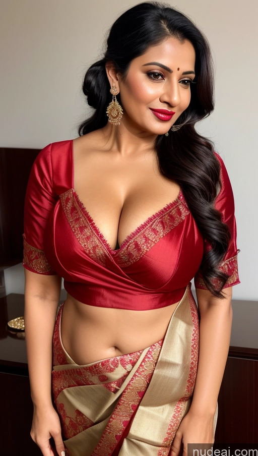 related ai porn images free for Woman One Perfect Boobs Lipstick Thick 40s Black Hair Ponytail Indian Busty Blouse Sari Cleavage Detailed Beautiful