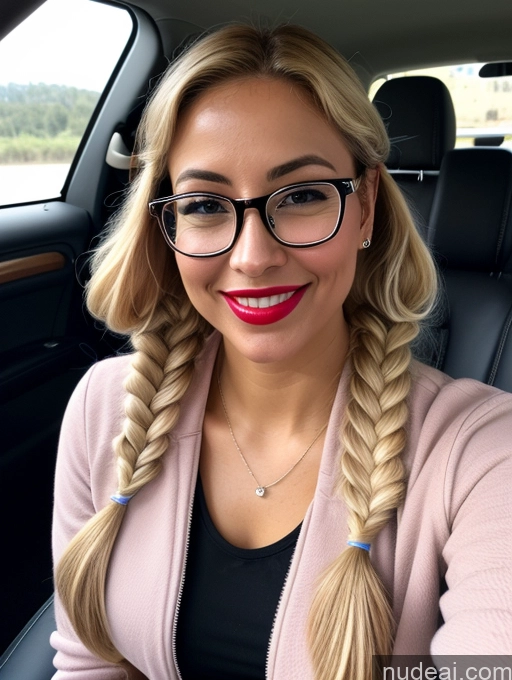 related ai porn images free for One Small Tits Lipstick Glasses Beautiful 30s Happy Blonde Pigtails Brazilian Mirror Selfie Car Front View Jacket Jeans Detailed