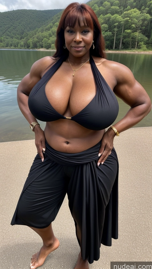 related ai porn images free for Huge Boobs Beautiful Thick Big Hips Tall Dark Skin Seductive Sexy Face Busty Detailed Black Abs Bangs Tattoos T-pose Muscular 80s Ginger Bodybuilder Blouse Sari Front View Lake