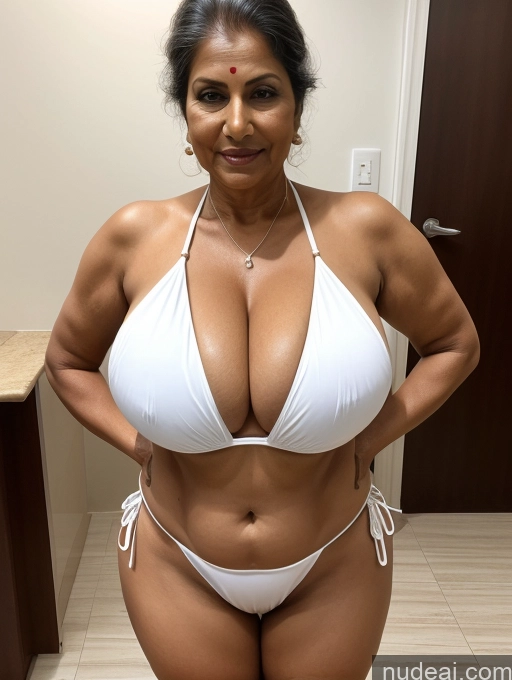 related ai porn images free for Milf One Busty Huge Boobs Tanned Skin Thick 60s Indian Front View Maid Microkini Thong