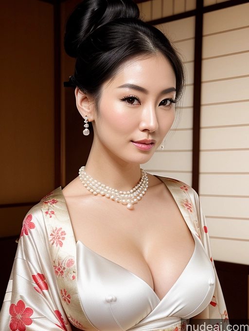 related ai porn images free for Perfect Boobs Perfect Body Fairer Skin Black Hair Sexy Face Hair Bun Japanese Onsen Kimono Cleavage Pearl Jewelry Jewelry