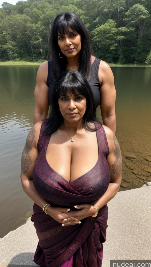 related ai porn images free for Milf Busty Huge Boobs Beautiful Tattoos Muscular Thick Big Hips Tall Dark Skin 60s Serious Black Hair Indian T-pose Blouse Sexy Face Detailed Bangs Sari Dark Fantasy Abs Lake Front View