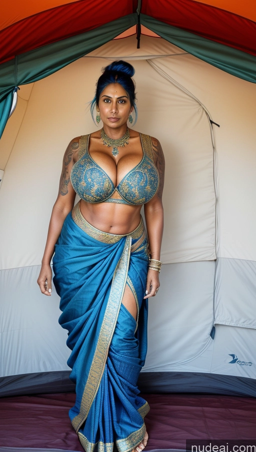 related ai porn images free for Milf Busty Huge Boobs Beautiful Tattoos Muscular Abs Thick Big Hips Tall Dark Skin Serious Hair Bun Indian Dark Fantasy T-pose Sari Detailed Sexy Face Tent Blue Hair Front View 50s