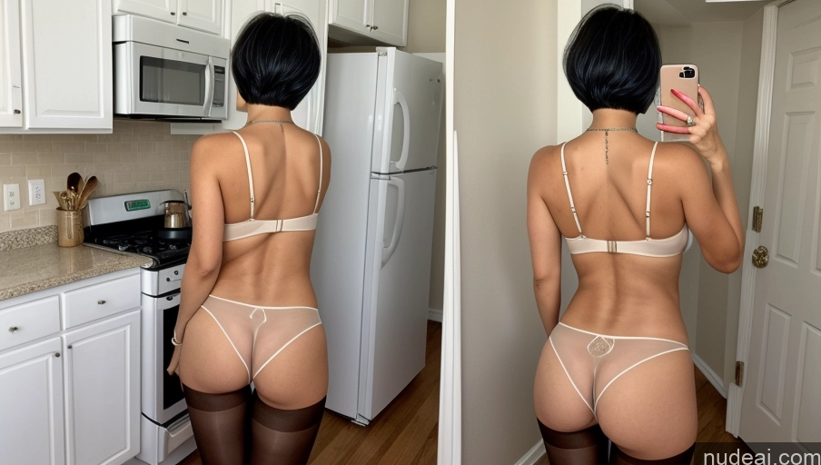 related ai porn images free for Milf One Beautiful Perfect Boobs Big Hips Perfect Body Fairer Skin 60s Sexy Face Black Hair Short Hair Persian Kitchen Front View Nude 60s Pantyhose Transparent Pearl Jewelry Detailed Partially Nude Mirror Selfie