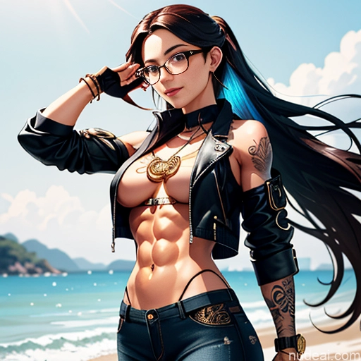 related ai porn images free for Long Hair Glasses Tattoos Abs Short 20s Happy Brunette Bar Front View Boots Gloves Leather Steampunk Jeans Jacket Gold Jewelry Shirt Soft Anime