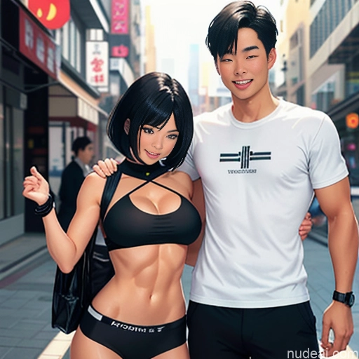 related ai porn images free for Woman + Man Perfect Boobs Beautiful Perfect Body 18 Happy Black Hair Bobcut Asian Soft + Warm Street Cosplay