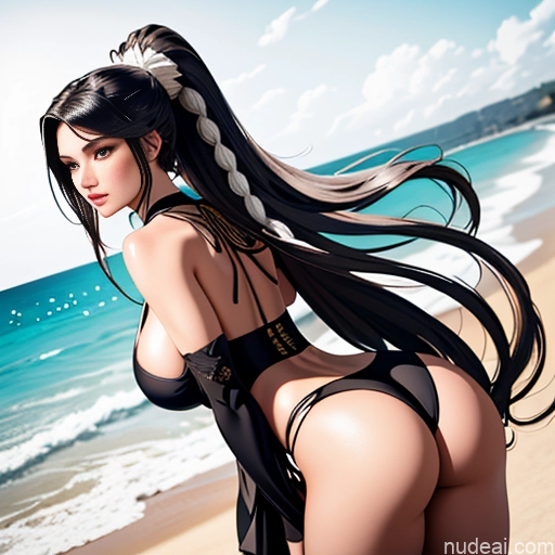 Bimbo One Big Hips Big Ass Busty Huge Boobs Beautiful Long Hair Short 18 Sexy Face Black Hair Straight Japanese 3d Changing Room Back View Close-up View Bending Over Beach Volleyball Cleavage Bright Lighting