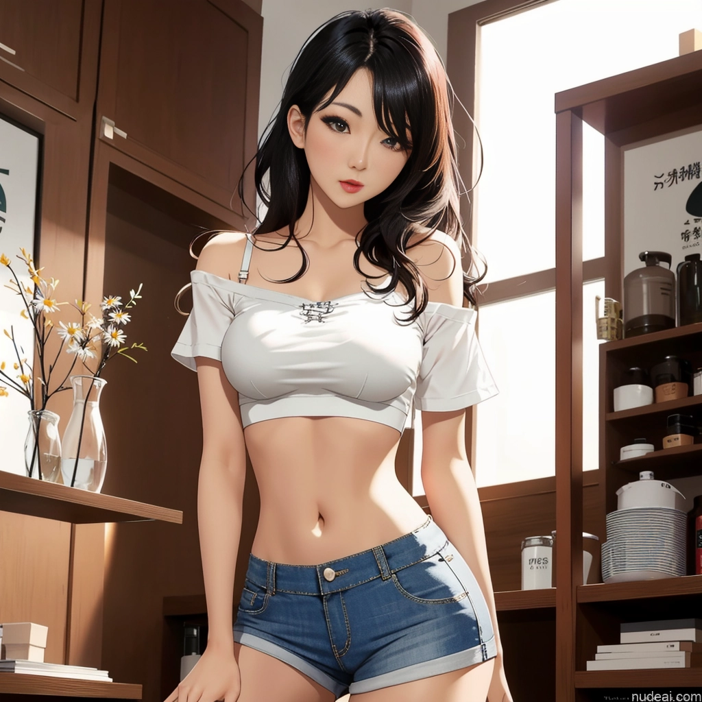 related ai porn images free for Lingerie Model Asian 20s Perfect Boobs Beautiful Small Ass Crop Top Daisy Dukes Shirt Short Shorts