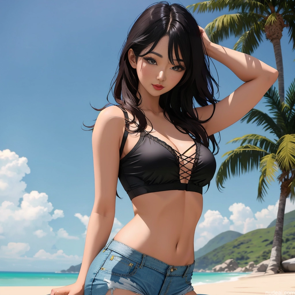 related ai porn images free for Lingerie Model Asian 20s Perfect Boobs Beautiful Small Ass Crop Top Daisy Dukes Shirt Short Shorts