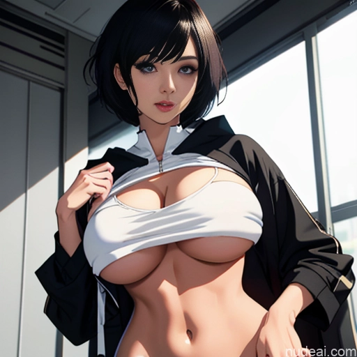 related ai porn images free for No Panties Under Pantyhose Cropped Hoodie Underboob Soft Anime 18 20s Japanese Huge Boobs Street Black Hair Bobcut Short Hair Unpants Blouse Bright Lighting